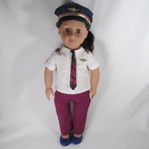 Our Generation 18" Doll Kaihily Hawaaian Airline Pilot Professional Collection